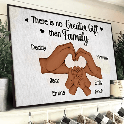Family Hand Heart - Custom Wall Art - Personalized Gift For Mom, Dad, Family, Wife, Husband