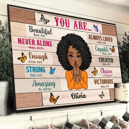Custom Inspirational Wall Art - Bible Verses - Personalized Canvas Gift for Women, Mom, Wife, Daughter, Girlfriend, Black History, Christian