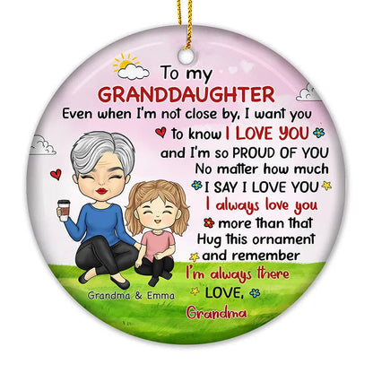 I'm So Proud Of You - Personalized Circle Ceramic Ornament - Christmas Gift For Grandma/Nana/Mimi, Mom, Wife, Grandparent