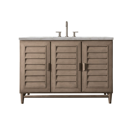 Portland 48" Single Vanity Cabinet, Whitewashed Walnut