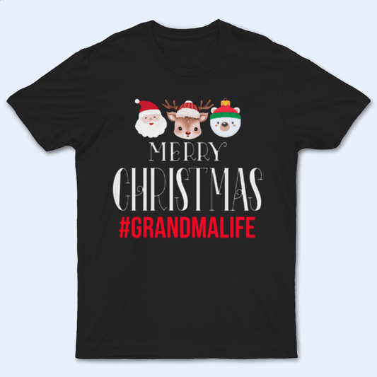 Merry Christmas - Personalized Custom T Shirt - Birthday, Loving, Funny Gift for Grandma/Nana/Mimi, Mom, Wife, Grandparent