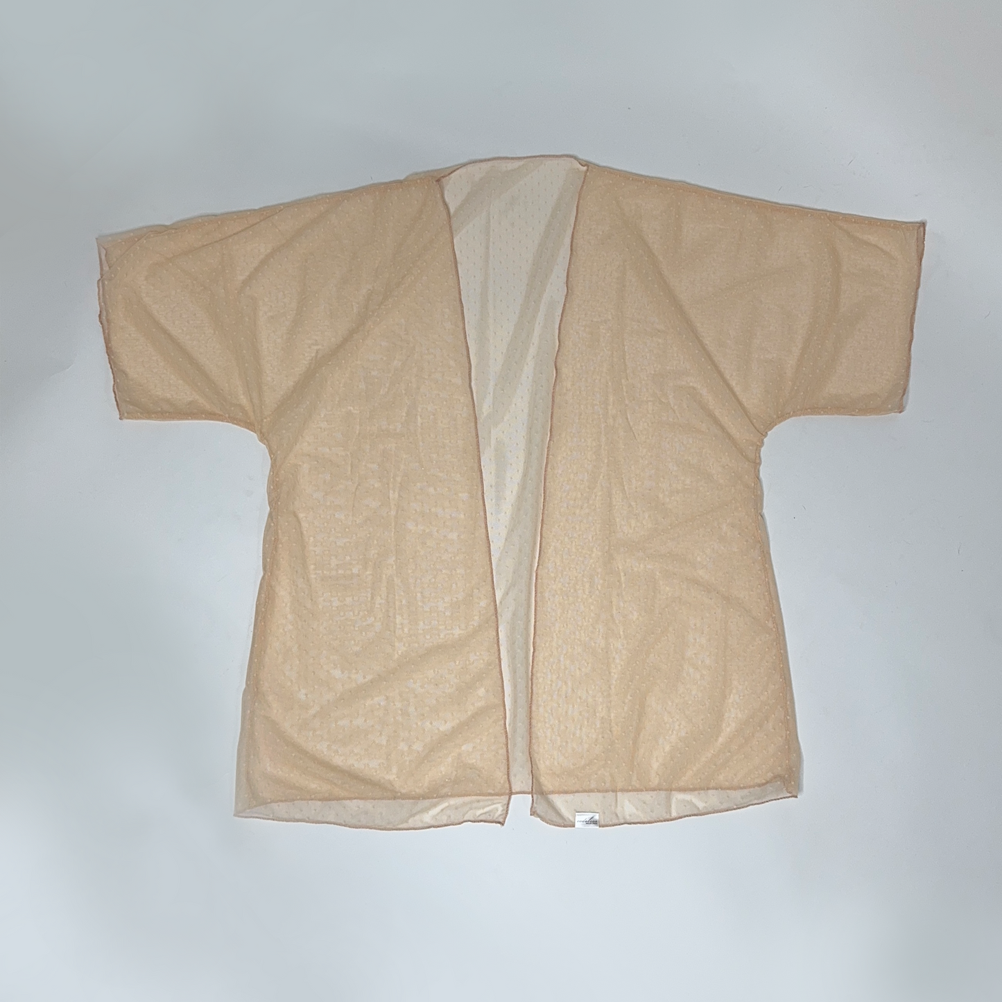 Sheer Neutral Mesh Kimono Cover Up