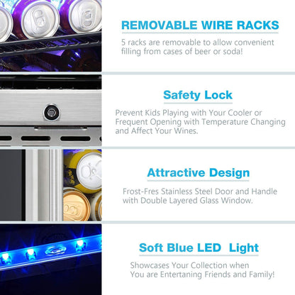 15 Inch Built-in Mini Fridge Beverage Refrigerator W5174C