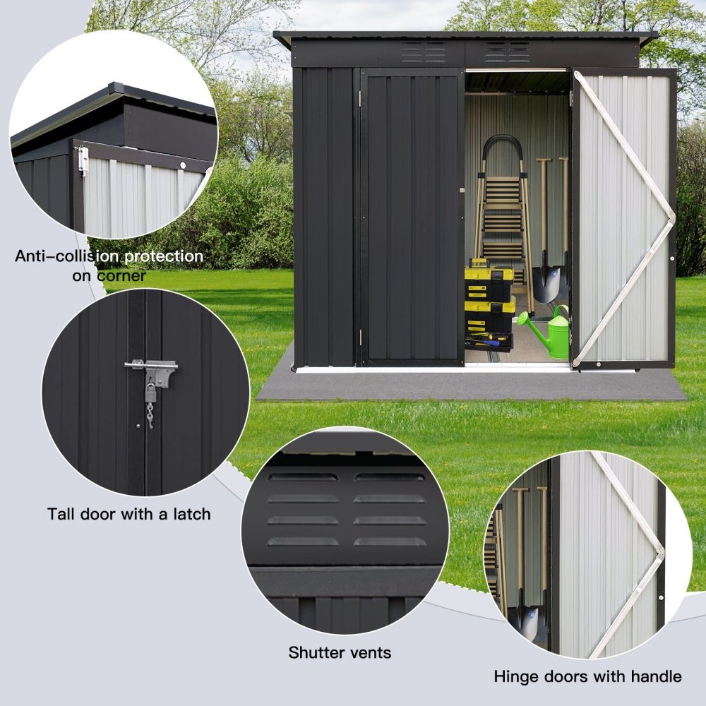 [04X06FT] Premium Small Outdoor Metal Garden Storage Shed (97463582)