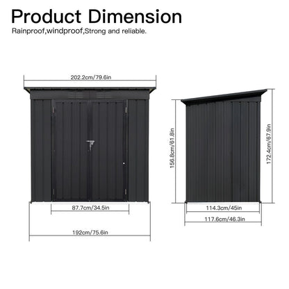 [04X06FT] Premium Small Outdoor Metal Garden Storage Shed (97463582)