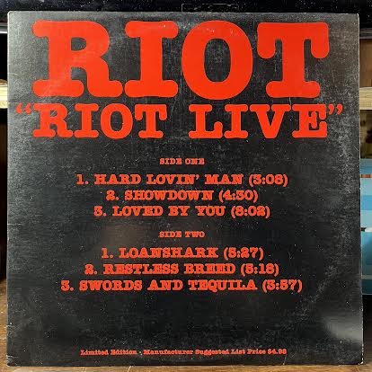 Riot Live (VINYL) | Near Mint (NM or M-) Excellent+ (EX+)