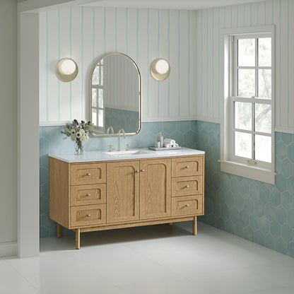 Laurent 60" Single Vanity, Light Natural Oak