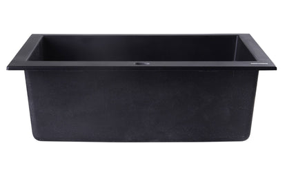 ALFI brand AB2420DI 24" Drop-In Single Bowl Granite Composite Kitchen Sink