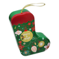 Christmas Stocking Cookie Tin Ornament - Merry & Bright