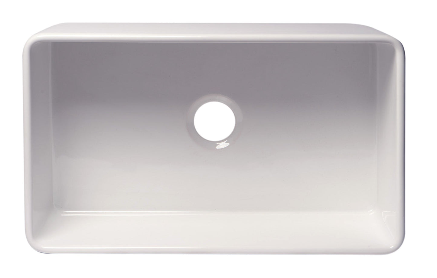 ALFI brand ABF3018 Smooth Apron 30" x 18" Single Bowl Fireclay Farm Sink