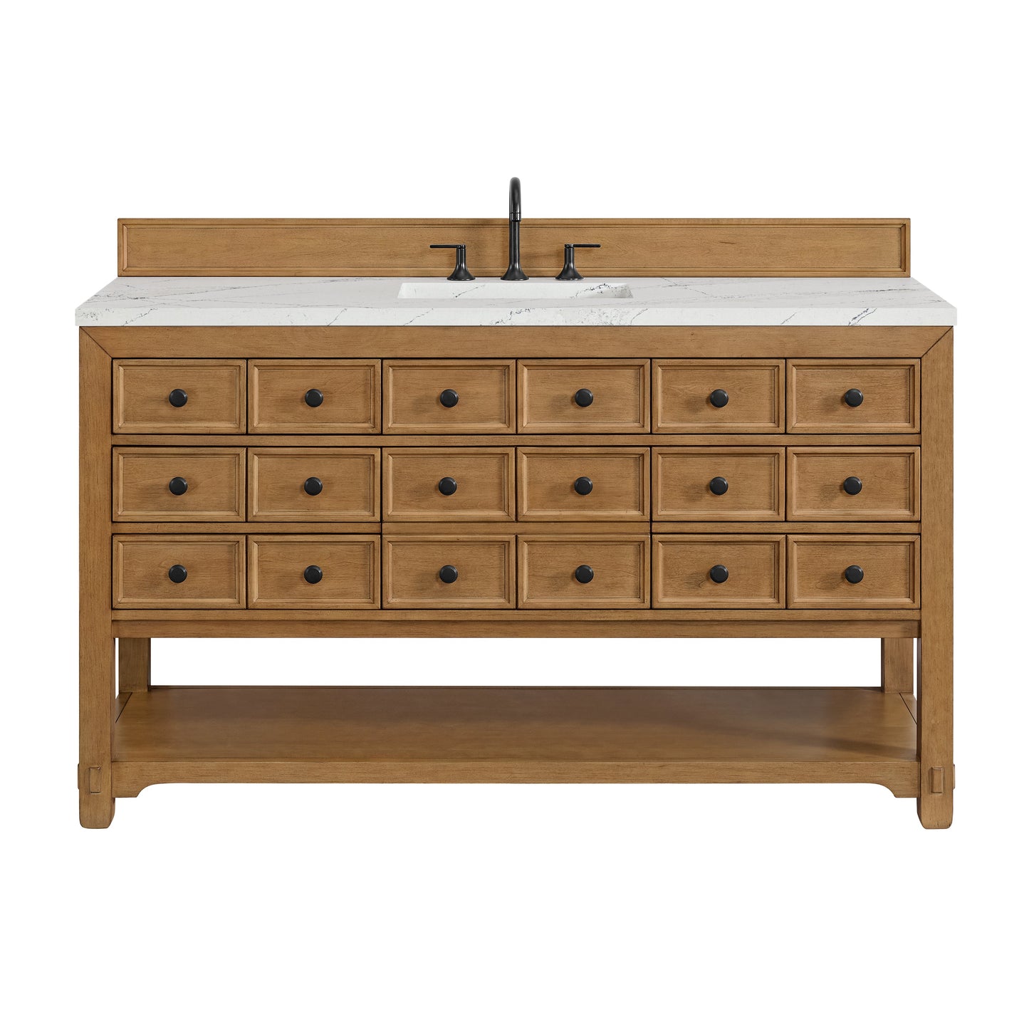 Malibu 60" Single Vanity Cabinet, Amber Birch