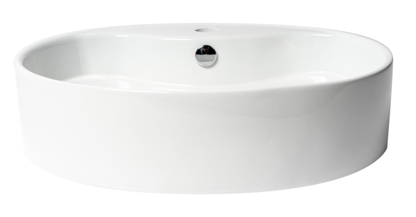 ALFI brand  ABC910 White 22" Oval Above Mount Ceramic Sink with Faucet Hole