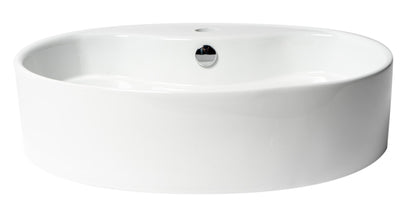 ALFI brand  ABC910 White 22" Oval Above Mount Ceramic Sink with Faucet Hole