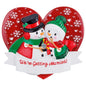 Snowman Engagement Couples Ornament