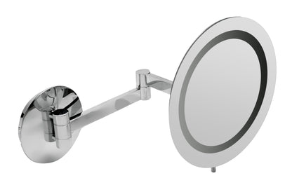 ALFI brand ABM9WLED Wall Mount Round 9" 5x Magnifying Cosmetic Mirror with Light