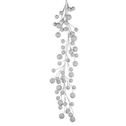 Silver Glitter Foil Ball Garland