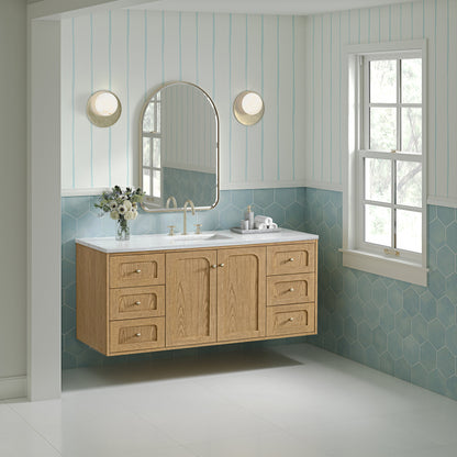 Laurent 60" Single Vanity, Light Natural Oak
