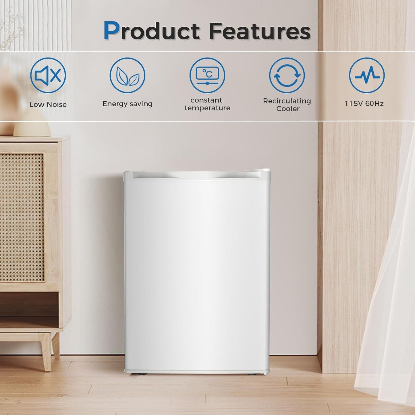 Mini Compact Refrigerator with Freezer, 2.6 Cu.Ft 58070RRE0