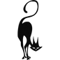 Black silhouette of a cat on a white background