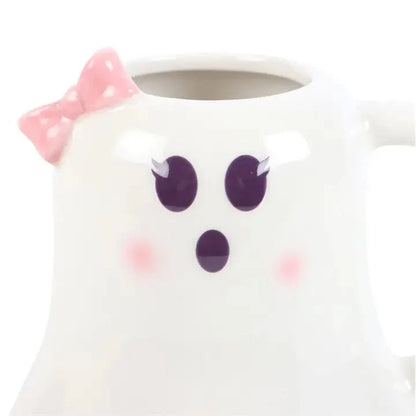 Miss Boo Ghost Shaped Halloween Mug with Bow