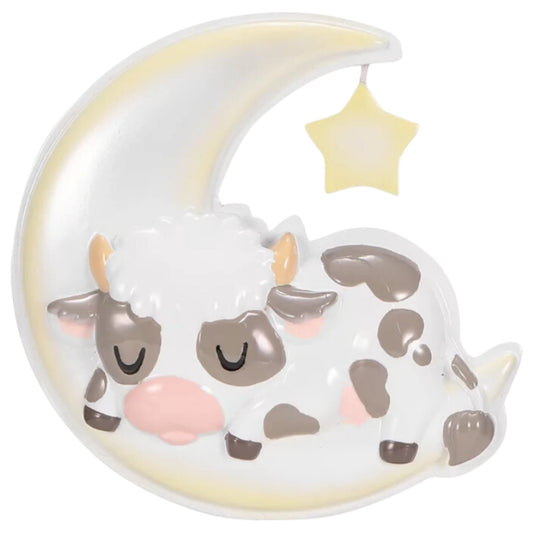 Cutesy Cow on Moon Ornament