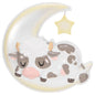 Cutesy Cow on Moon Ornament