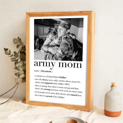 Custom Photo Army Mom - Personalized Poster/Canvas - Gift For Soldier Mother, Mothers Day Gift