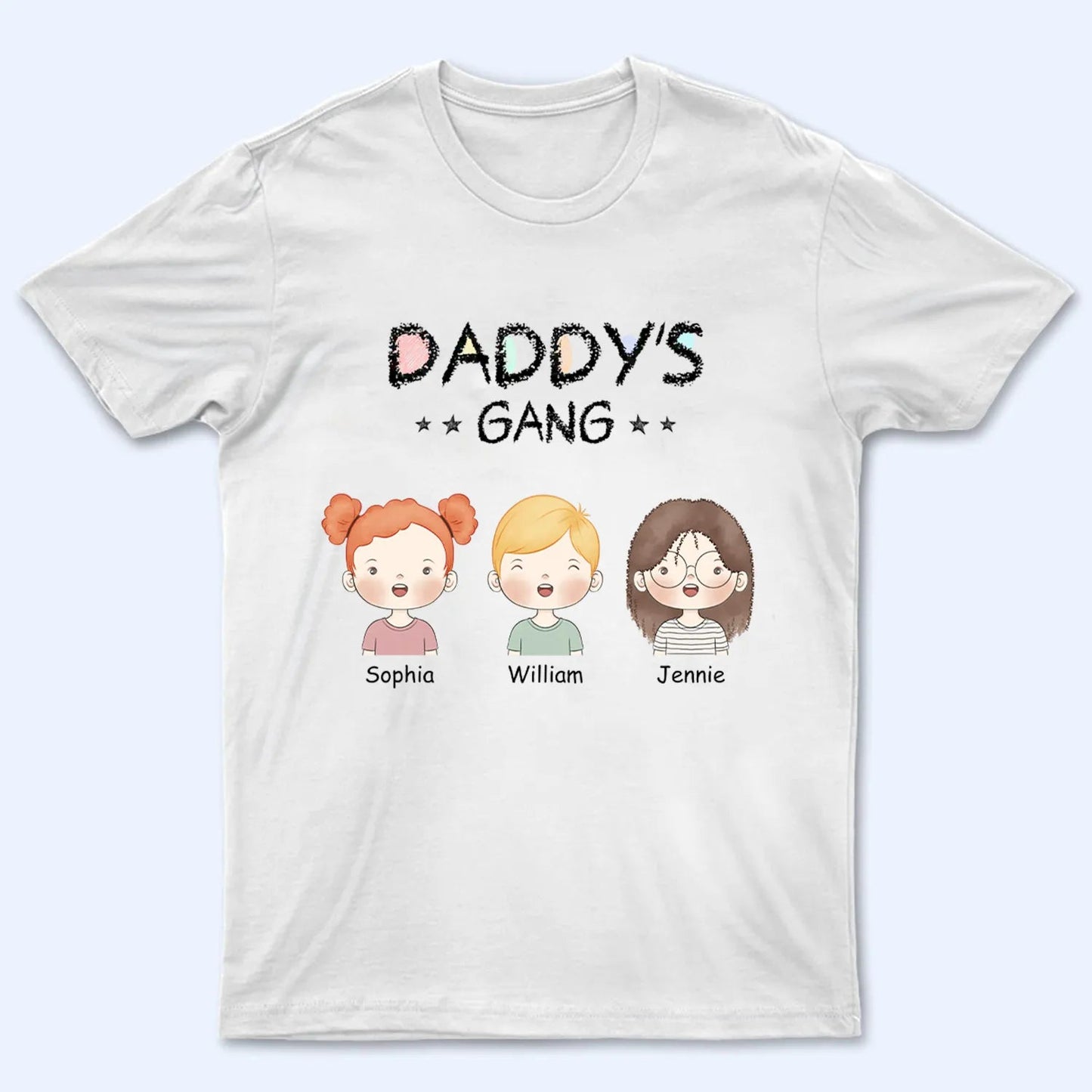 Daddy Gang With Grandkids - Personalized Custom T Shirt - Gift For Dad/Father/Husband