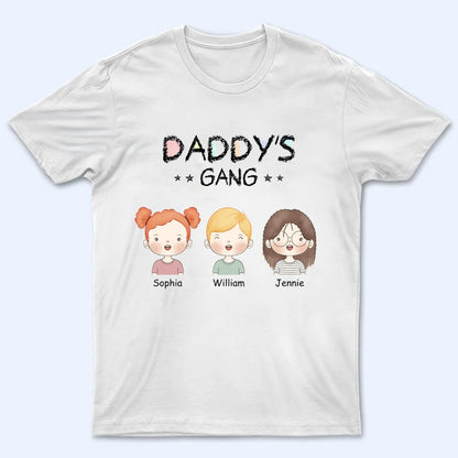 Daddy Gang With Grandkids - Personalized Custom T Shirt - Gift For Dad/Father/Husband