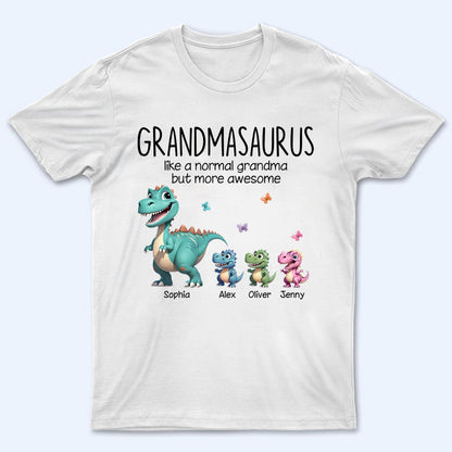 Grandmasaurus And Kids 3D Effect Dinosaurs - Personalized Custom T Shirt -  Gift for Grandma, Nana, Grammy