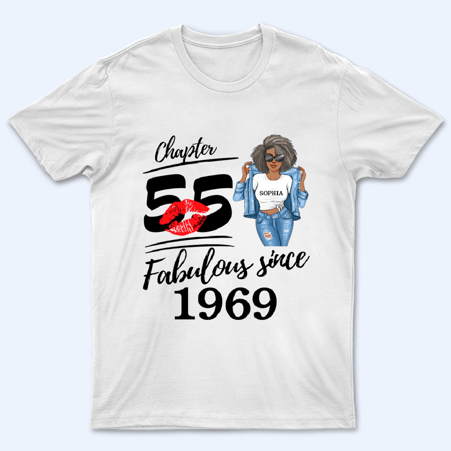 Custom Age & Year, Stepping Into a New Chapter, Turning New Age, Fabulous Since - Personalized T Shirt - Birthday, Loving, Funny Gift for Her, Wife, Mom, Mother, Grandma
