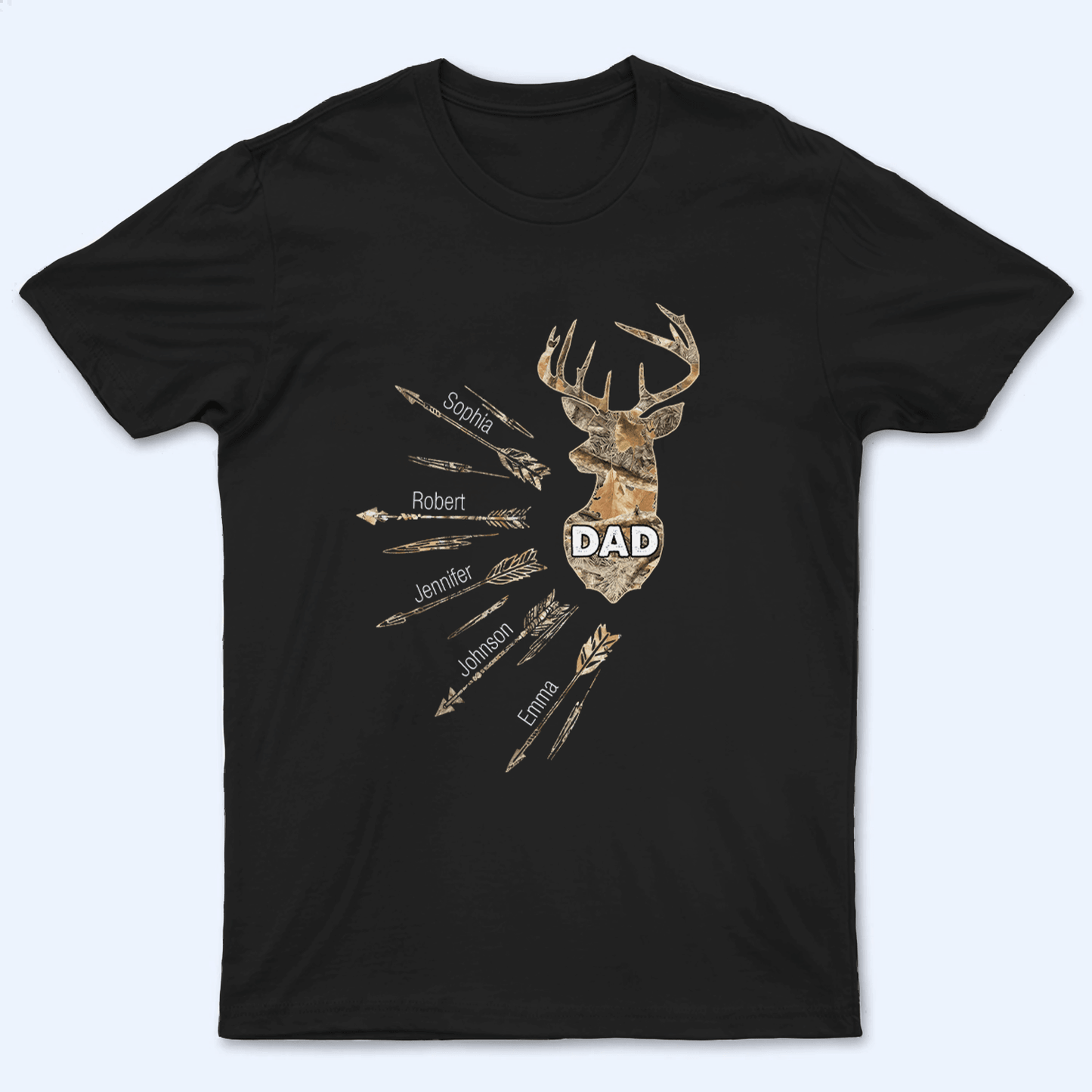 Hunting Dad Grandpa With Kids Names - Personalized Custom T Shirt - Father's Day Gift for Dad, Papa, Grandpa, Daddy, Dada