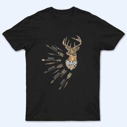 Hunting Dad Grandpa With Kids Names - Personalized Custom T Shirt - Father's Day Gift for Dad, Papa, Grandpa, Daddy, Dada