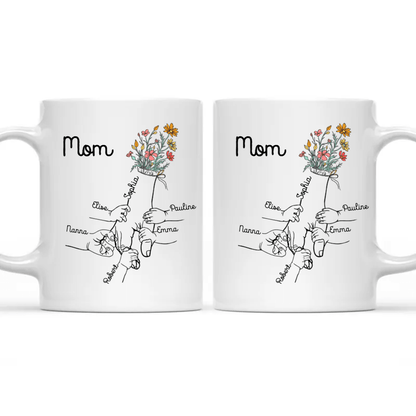 Holding Grandma's Hand - Personalized Mug - Gift for Grandma, Mother's Day