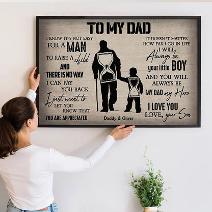 To My Dad From Son - Personalized Poster/Canvas - Father's Day Gift, Birthday Gift For Dad, Daddy