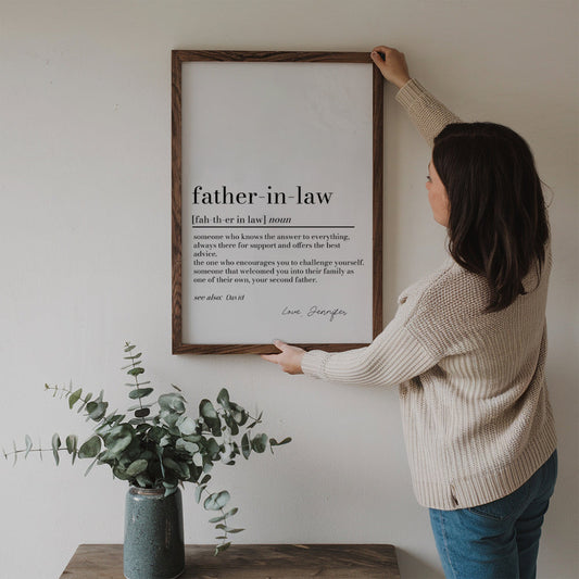Father in Law Definition Print - Personalized Poster/Canvas - Father's Day Gift For Father In Law