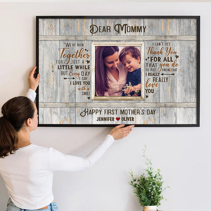 Happy First Time Mother’s Day - Personalized Poster/Canvas - Gift For Mom, Wife, Mother's Day