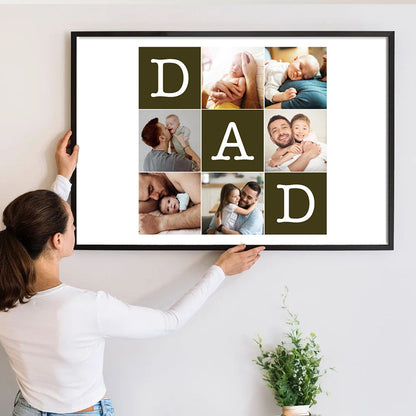 Custom Photo Father's Day Collage - Personalized Poster/Canvas - Father's Day Gift, Birthday Gift For Dad, Daddy