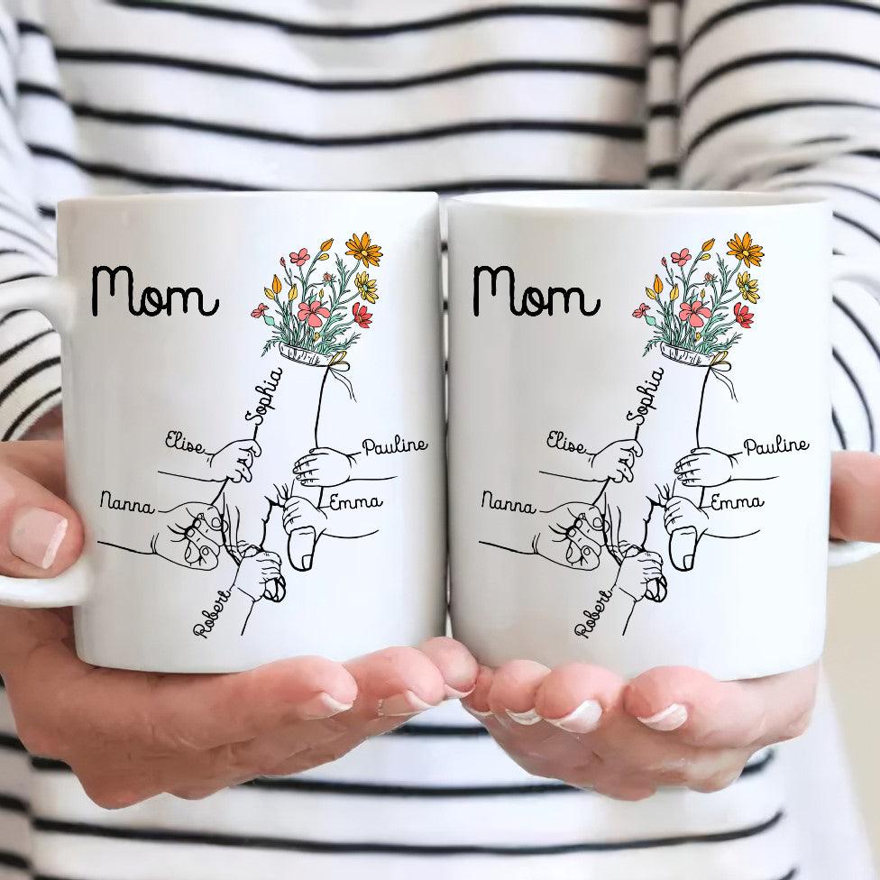 Holding Grandma's Hand - Personalized Mug - Gift for Grandma, Mother's Day