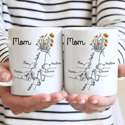 Holding Grandma's Hand - Personalized Mug - Gift for Grandma, Mother's Day