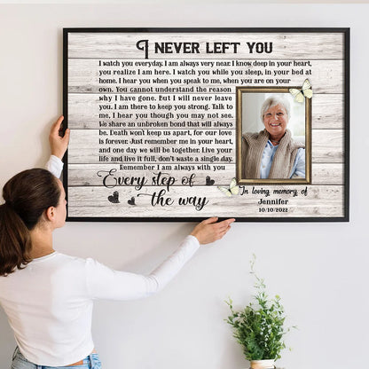 Custom Photo I Never Left You - Memorial Gift - Personalized Canvas For Family Members, Loss of Mom, Dad