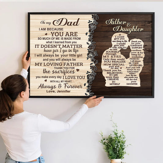 To My Dad From Daughter - Personalized Poster/Canvas - Father's Day Gift, Birthday Gift For Dad, Daddy