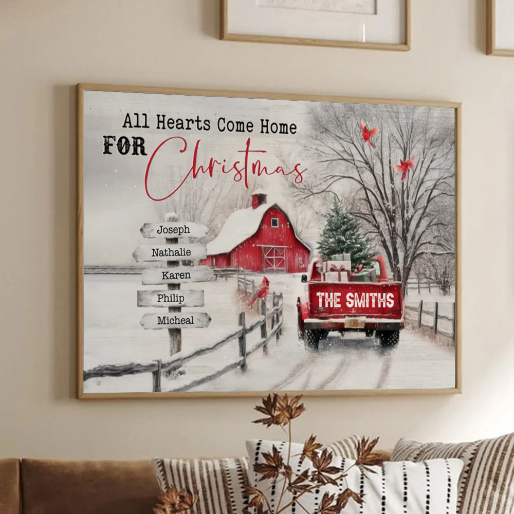 All Roads Lead Home At Christmas - Personalized Poster/Canvas - Gift For Family Members, Mom and Dad