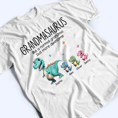 Grandmasaurus And Kids 3D Effect Dinosaurs - Personalized Custom T Shirt -  Gift for Grandma, Nana, Grammy