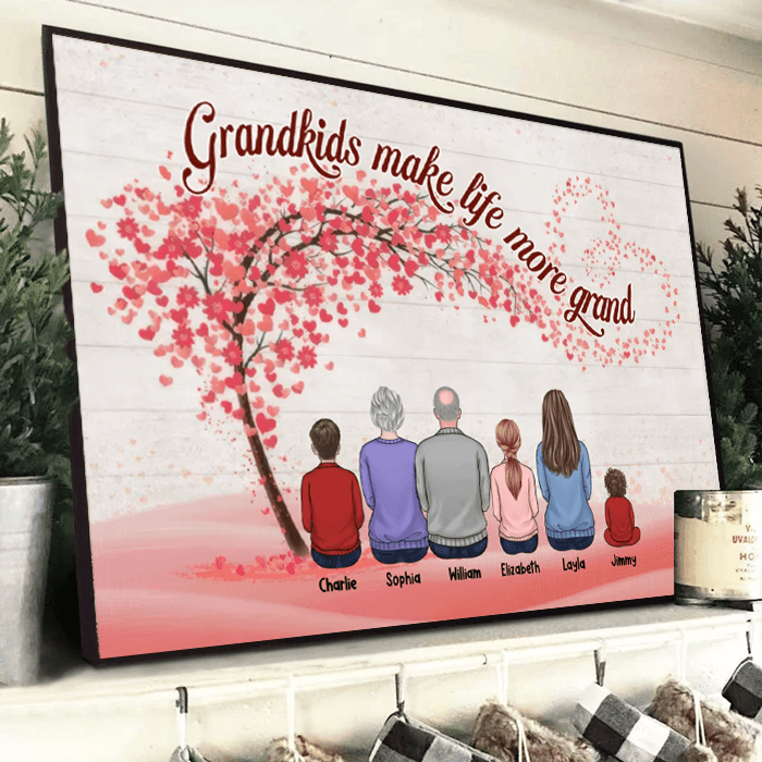 Grandparents & Grandkids Forever Linked Together - Personalized Family Gift For Grandma, Grandpa, Grandparent | Poster