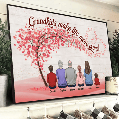 Grandparents & Grandkids Forever Linked Together - Personalized Family Gift For Grandma, Grandpa, Grandparent | Poster