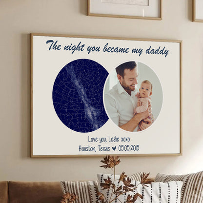 Custom Photo The Night You Became My Daddy - Personalized Poster/Canvas - New Dad Gift From Wife, First Father's Day