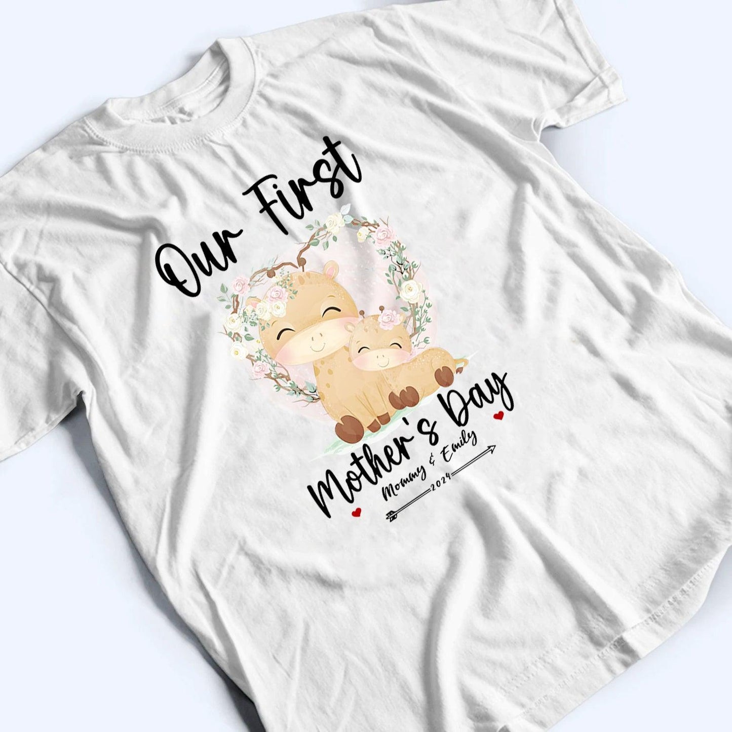 Our First Mother's Day - Personalized Custom T Shirt - Gift for Mom & Baby, Mother's Day Gift