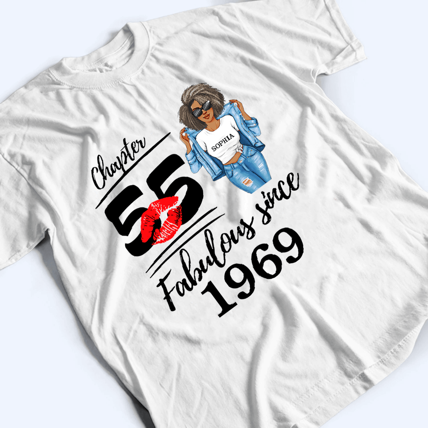 Custom Age & Year, Stepping Into a New Chapter, Turning New Age, Fabulous Since - Personalized T Shirt - Birthday, Loving, Funny Gift for Her, Wife, Mom, Mother, Grandma