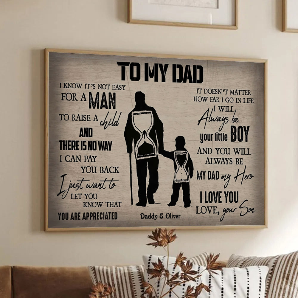 To My Dad From Son - Personalized Poster/Canvas - Father's Day Gift, Birthday Gift For Dad, Daddy